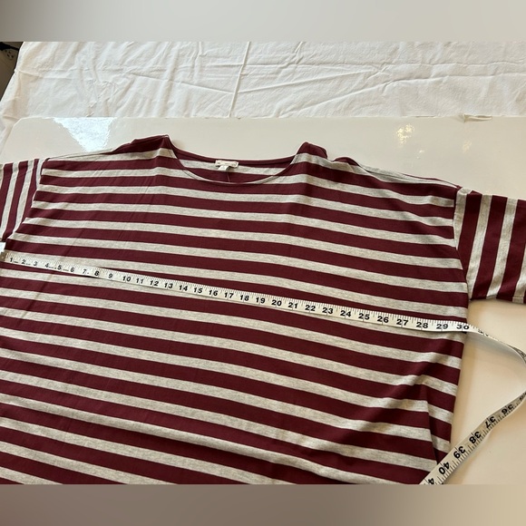 GAP Burgundy and Light Gray Striped Tee Dress NWT - Picture 4 of 6